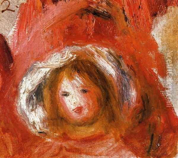 Girl With Hat Oil Painting - Pierre Auguste Renoir