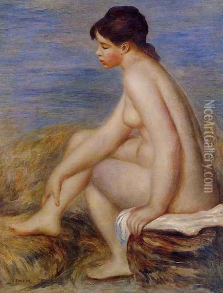 Seated Bather Oil Painting - Pierre Auguste Renoir