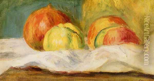 Still Life With Apples And Pomegranates Oil Painting - Pierre Auguste Renoir