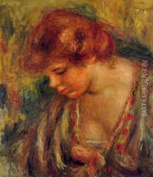Profile Of Andre Leaning Over Oil Painting - Pierre Auguste Renoir