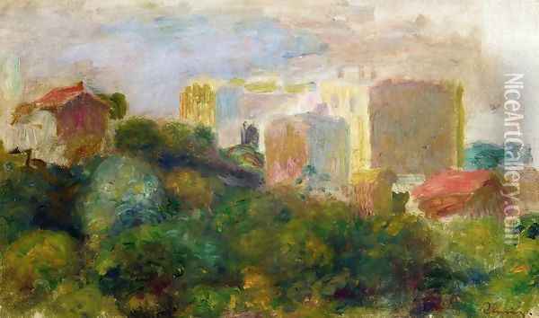 View From Renoirs Garden In Montmartre Oil Painting - Pierre Auguste Renoir