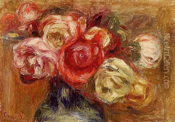 Vase Of Roses3 Oil Painting - Pierre Auguste Renoir