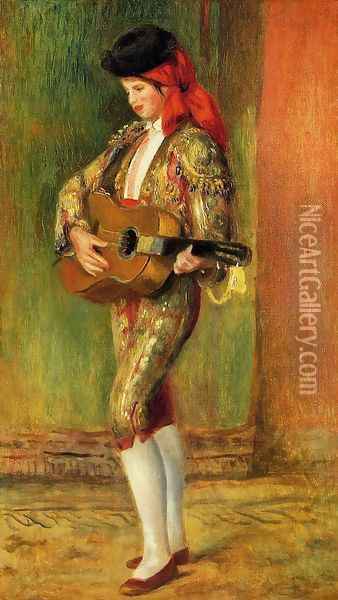 Young Guitarist Standing Oil Painting - Pierre Auguste Renoir