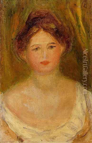 Portrait Of A Woman With Hair Bun Oil Painting - Pierre Auguste Renoir