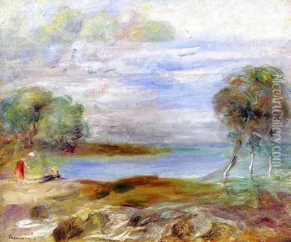 Two Figures By The Water Oil Painting - Pierre Auguste Renoir
