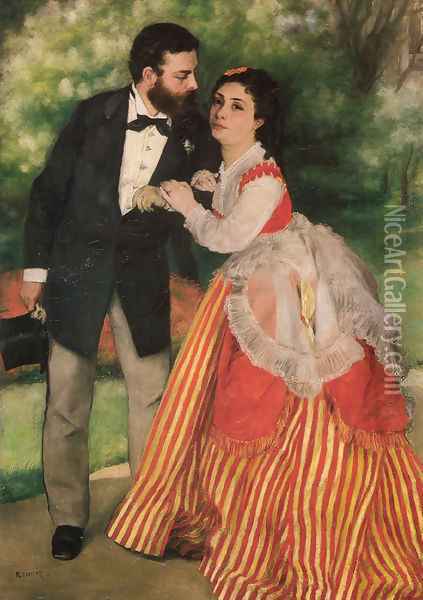 Portrait of Alfred and Marie Sisley Oil Painting - Pierre Auguste Renoir