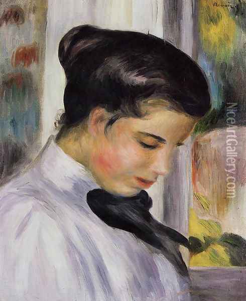 Young Woman In Profile Oil Painting - Pierre Auguste Renoir