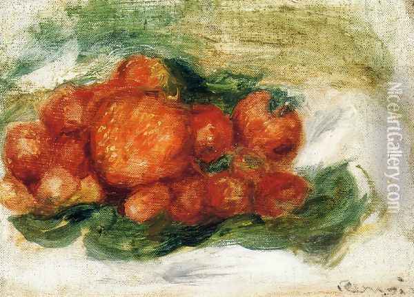 Still Life with Strawberries II Oil Painting - Pierre Auguste Renoir