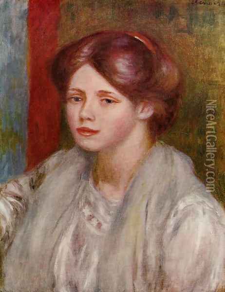 Portrait Of A Young Woman Oil Painting - Pierre Auguste Renoir