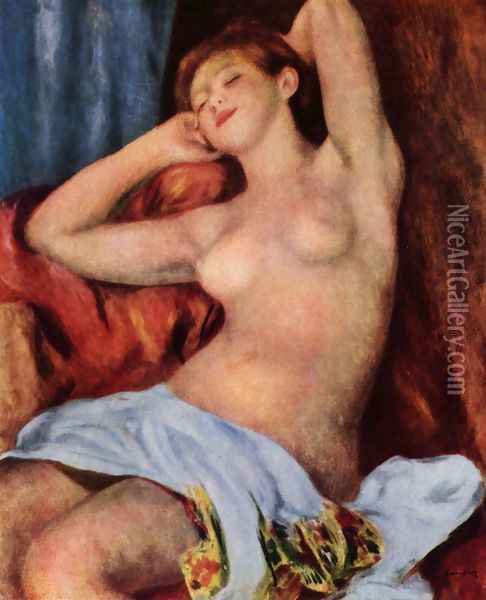 Sleeping Baigneuse Oil Painting - Pierre Auguste Renoir
