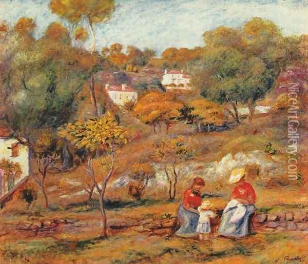 Landscape at Cagnes (2) Oil Painting - Pierre Auguste Renoir