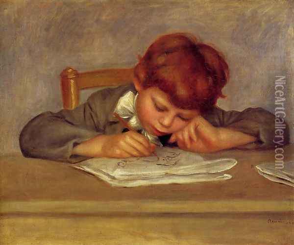 Jean Renoir Reading Oil Painting - Pierre Auguste Renoir
