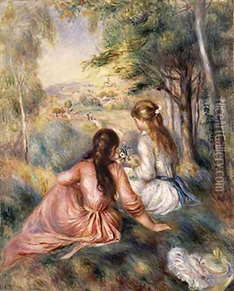 In the Meadow Oil Painting - Pierre Auguste Renoir