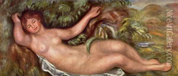 Reclining Nude Oil Painting - Pierre Auguste Renoir