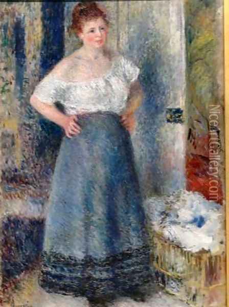 The Laundress 2 Oil Painting - Pierre Auguste Renoir