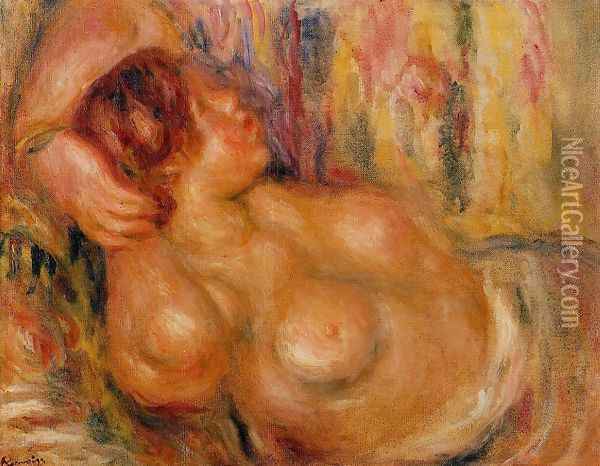 Femme a la Poitrine, Nue Endormie Oil Painting - Pierre Auguste Renoir