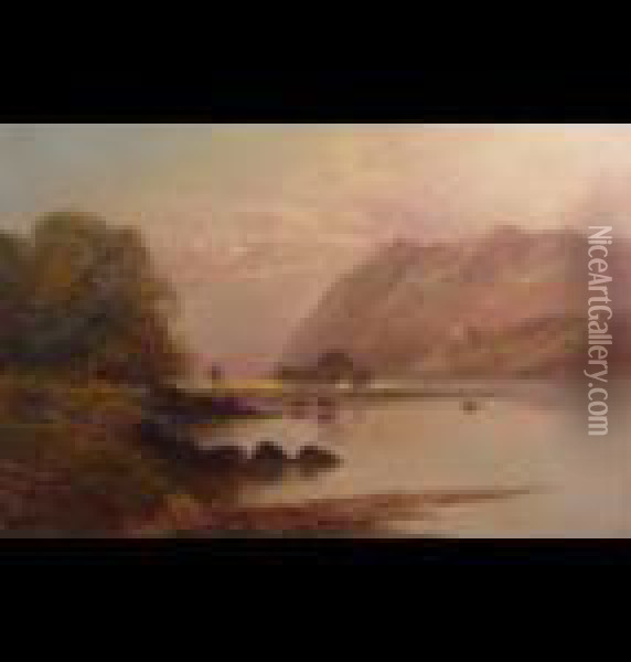 On The Glaslyn, North Wales Oil Painting - William Mellor