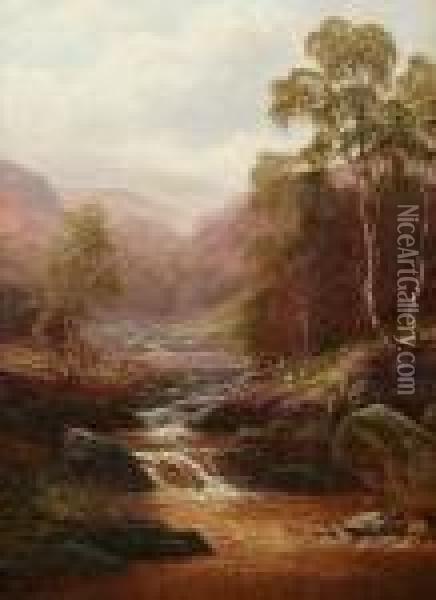 Near Capel Curig, North Wales Oil Painting - William Mellor
