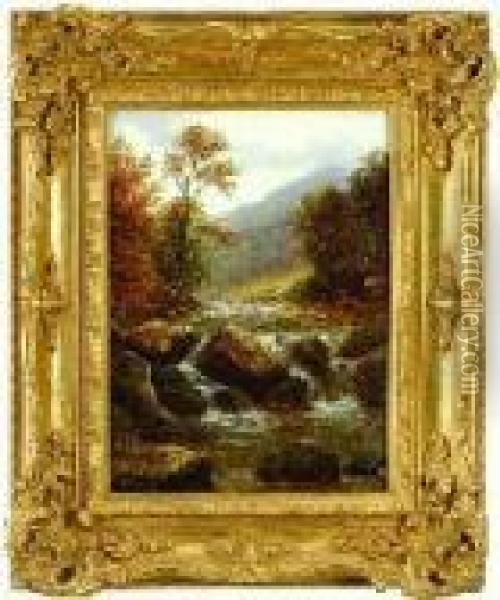 Vista Cerca De Barnard Castle. Oil Painting - William Mellor