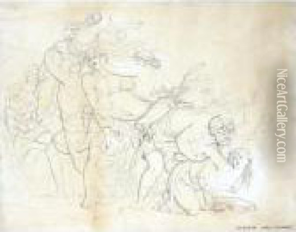 The Benjamites Seizing Their Brides Oil Painting - Sir John Everett Millais