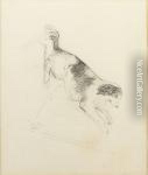 A Study Of A Dog Oil Painting - Sir John Everett Millais
