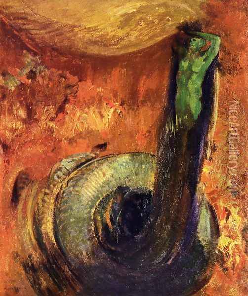 The Green Death Oil Painting - Odilon Redon