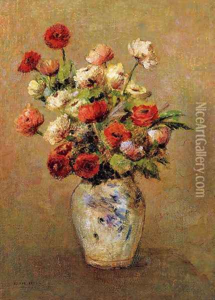 Bouquet of Flowers I Oil Painting - Odilon Redon