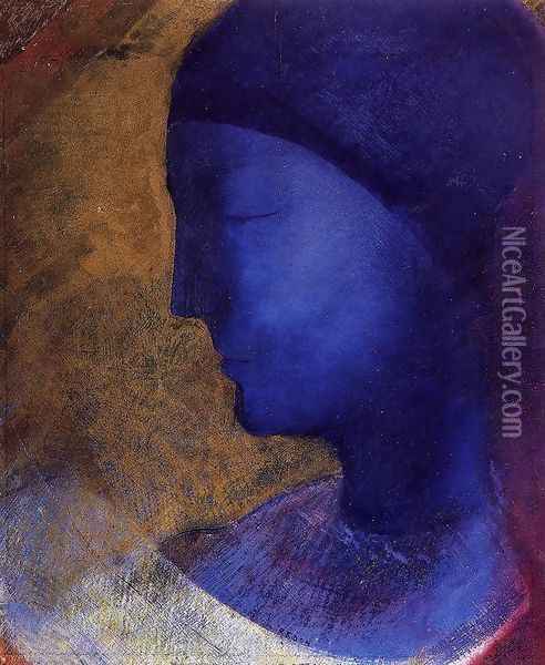 The Golden Cell (The Blue Profile) 1892 Oil Painting - Odilon Redon