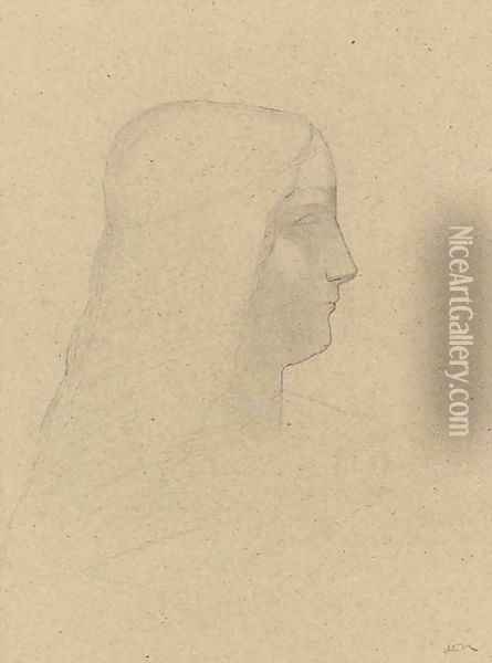Profile de femme Oil Painting - Odilon Redon