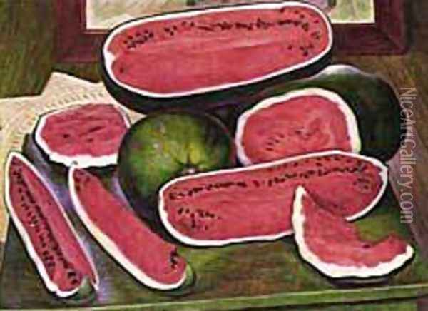 The Watermelons 1957 Oil Painting - Diego Rivera
