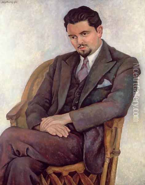 Portrait of the Poet Lalane 1936 Oil Painting - Diego Rivera