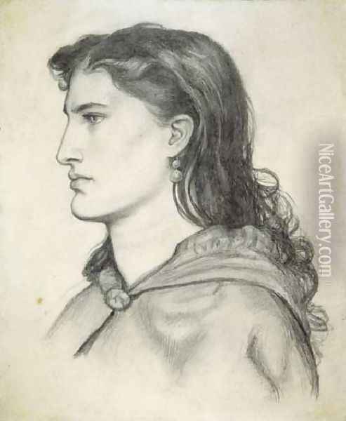 Aggie Oil Painting - Dante Gabriel Rossetti