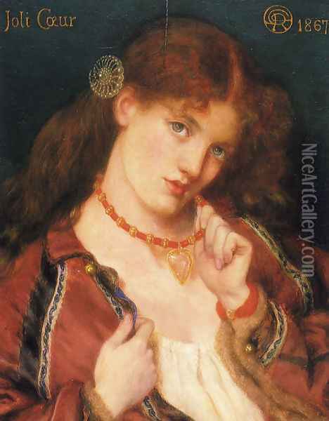 Joli Coeur (Pretty Heart) Oil Painting - Dante Gabriel Rossetti