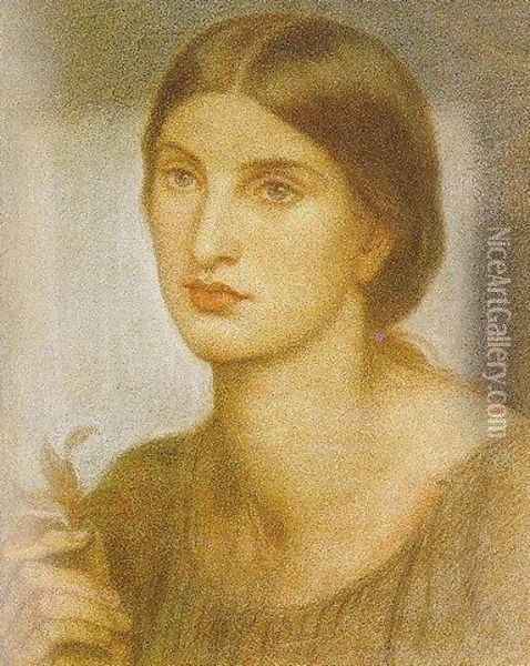 Study of a Girl Oil Painting - Dante Gabriel Rossetti