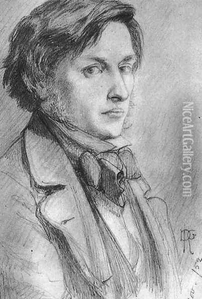 Portrait Of Ford Madox Brown 1852 Oil Painting - Dante Gabriel Rossetti