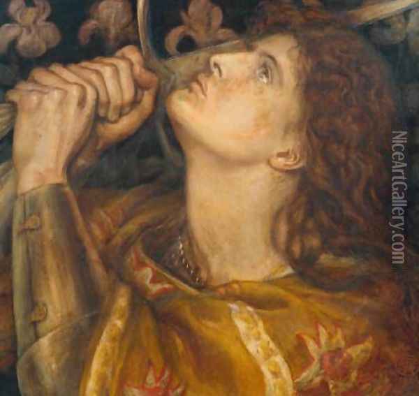 Joan of Arc Oil Painting - Dante Gabriel Rossetti