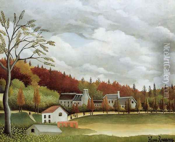 View of Bievre-sur-Gentilly Oil Painting - Henri Julien Rousseau