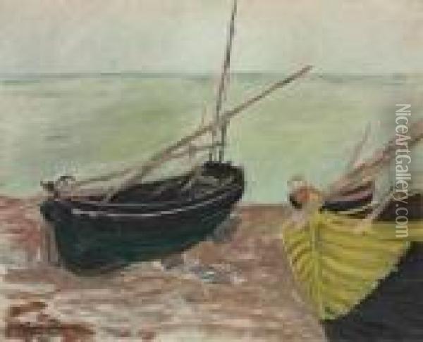 Etude De Bateaux Sur La Plage D'etretat Oil Painting - Claude Oscar Monet