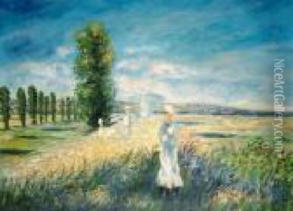La Promenade (argenteuil) Oil Painting - Claude Oscar Monet