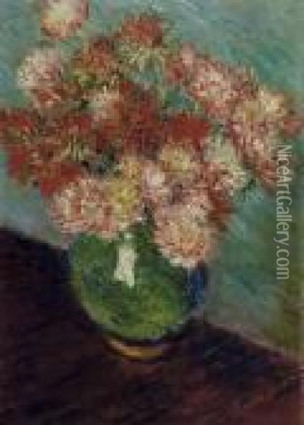 Vase De Chrysanthemes Oil Painting - Claude Oscar Monet