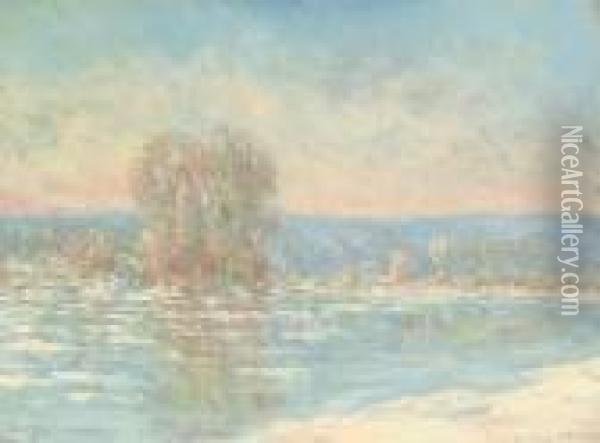 Glacons, Environs De Bennecourt Oil Painting - Claude Oscar Monet