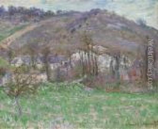 Le Hameau De Falaise; Paysage D'hiver Oil Painting - Claude Oscar Monet