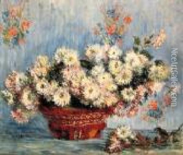 Chrysanthmes Oil Painting - Claude Oscar Monet