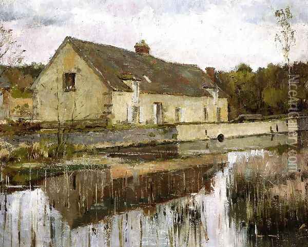 On The Canal Oil Painting - Theodore Robinson