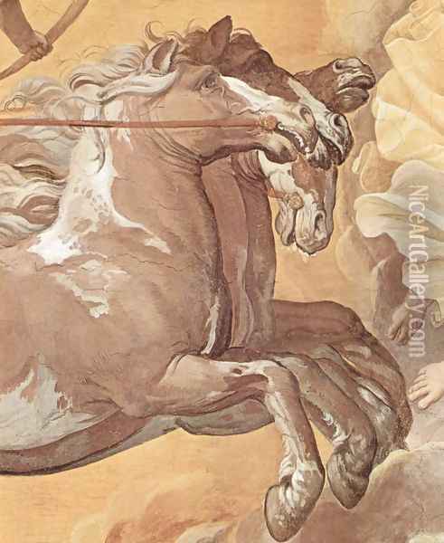 Aurora (Apollo follows the voraneilenden Aurora in his car), Detail 2 Oil Painting - Guido Reni