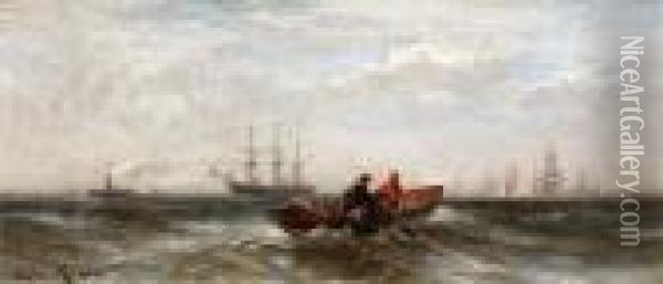 Visserssloep Op Zee Oil Painting - Edward Moran