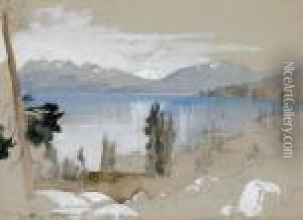 Lake Tahoe Oil Painting - Thomas Moran