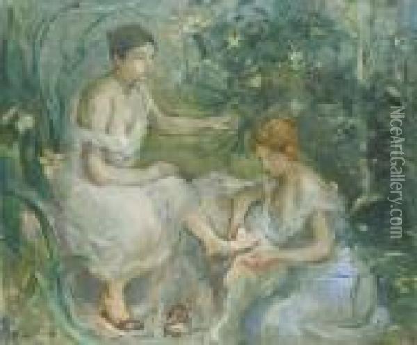 Bain Oil Painting - Berthe Morisot