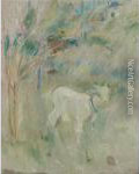 La Chevre Colette Oil Painting - Berthe Morisot