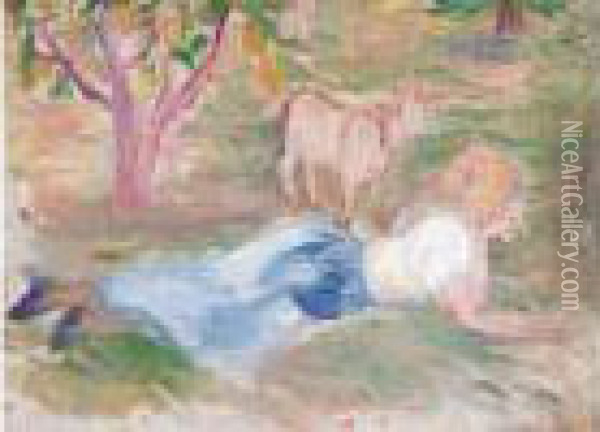 Jeune Bergere Oil Painting - Berthe Morisot